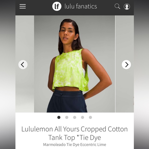 NWT Lululemon All Yours Crop Tank *Tie Dye - Picture 5 of 6